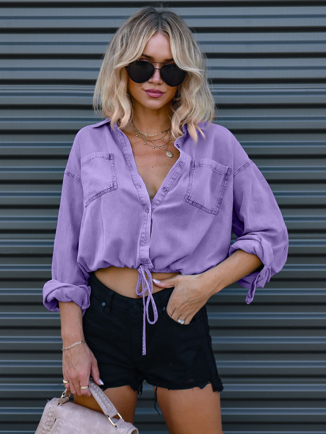 Purple Denim Top