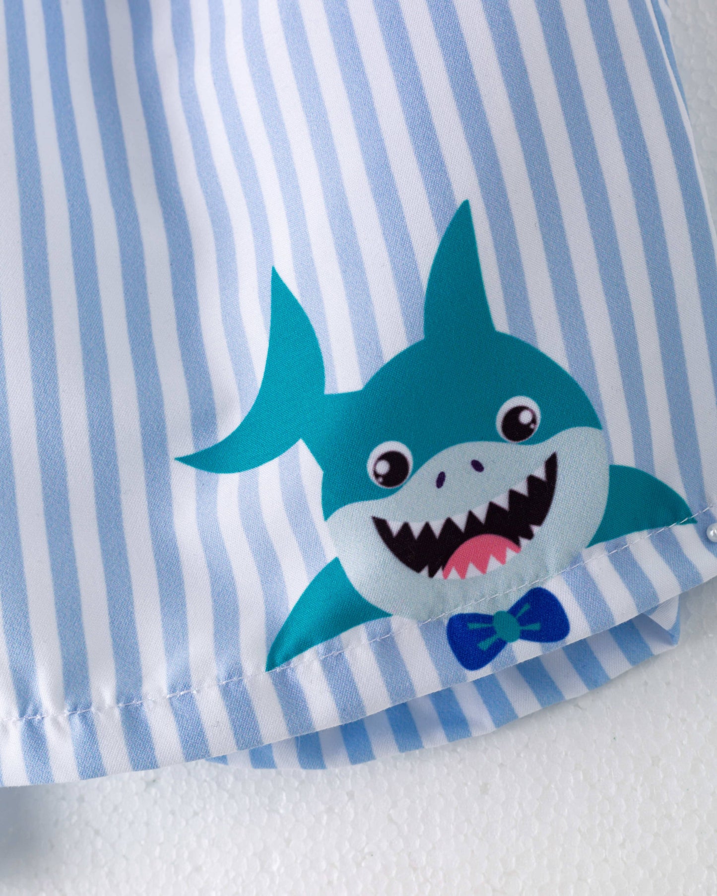 Blue Baby Shark Stripe Boy Swimsuit Clothing