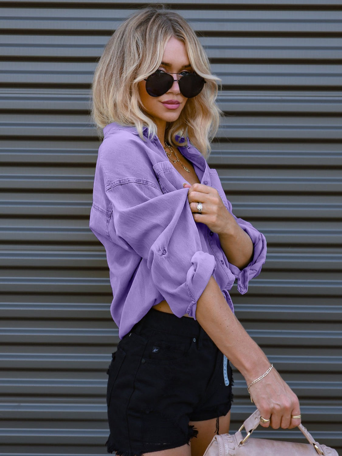 Purple Denim Top