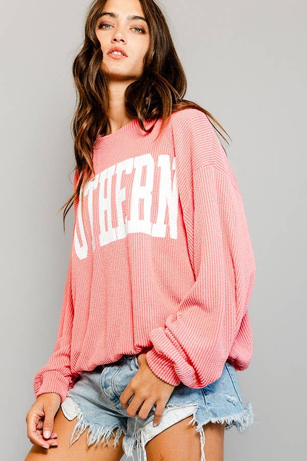 'SOUTHERN' WATERMELON Comfy Oversize Graphic Sweatshirt