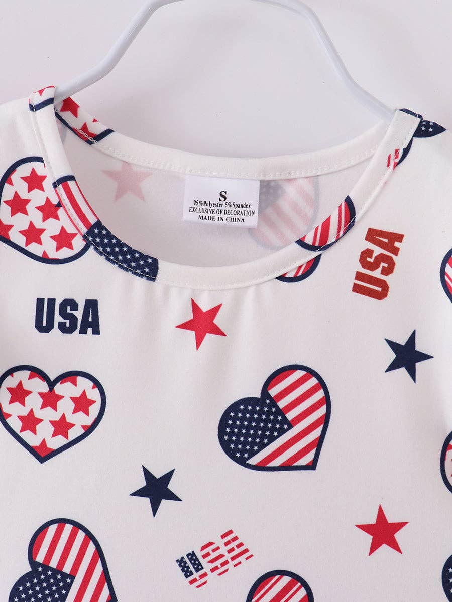 July of 4th Heart Ruffle Girl Dress