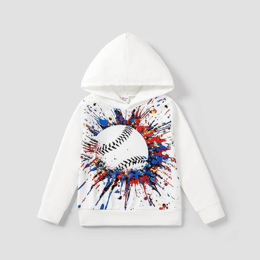 Kid Boy Ball Element Hoodie: White