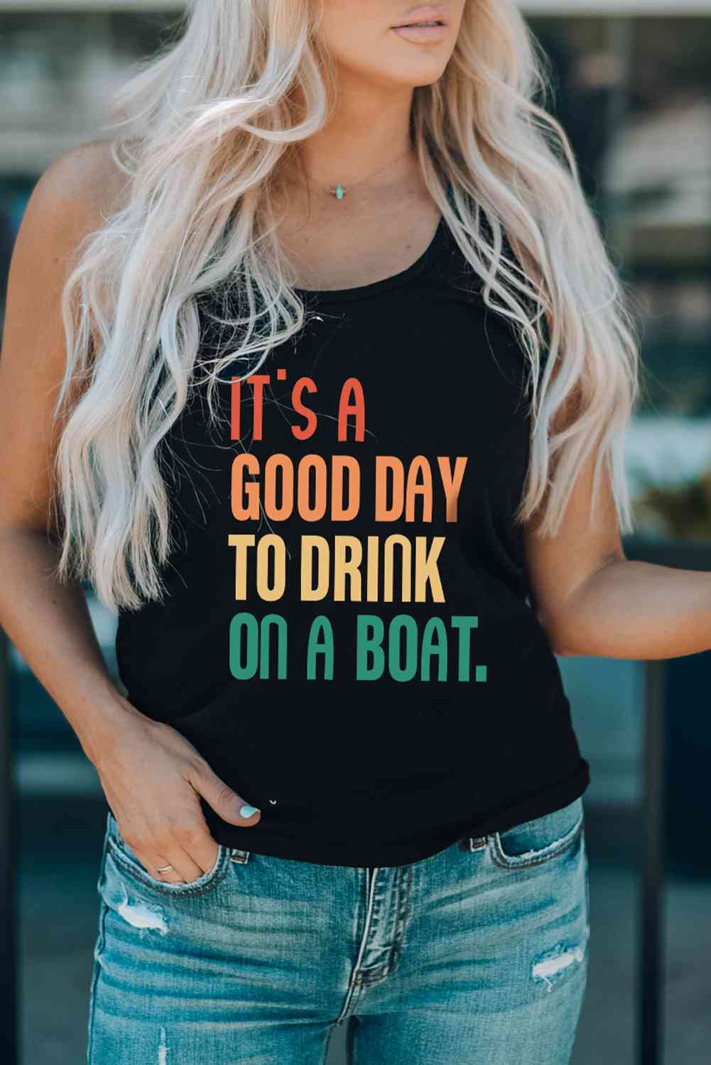 It's a good day to drink on a boat Tank