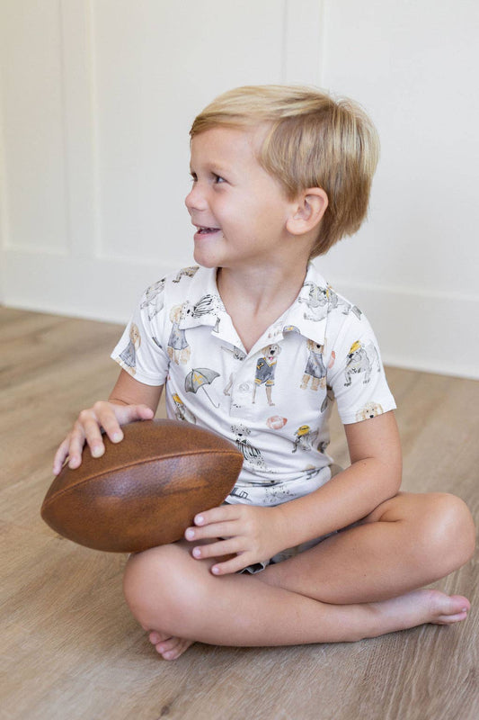 Saints Puppy Football Polo Shirt