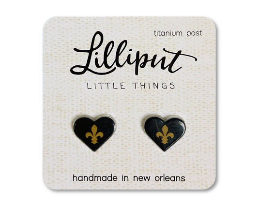 Fleur de Lis Heart Earrings