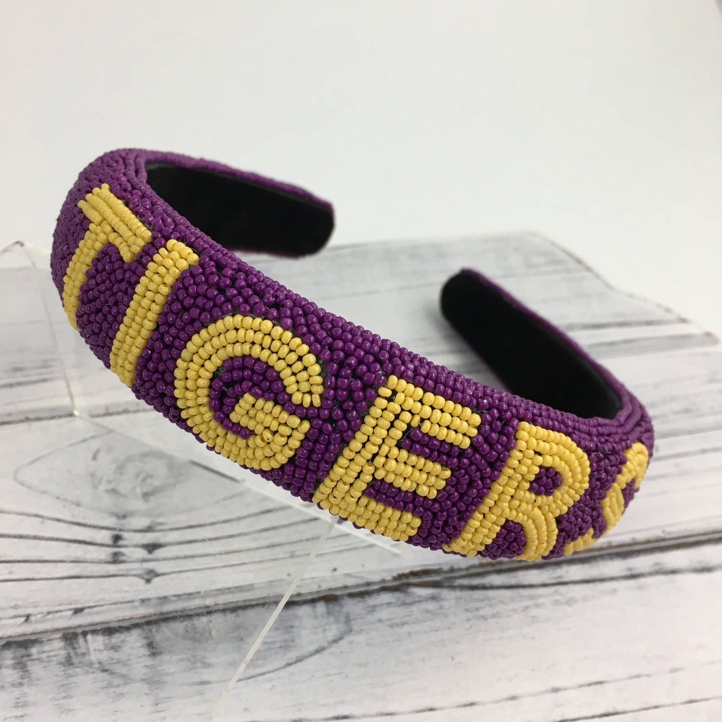 Beaded tigers headband