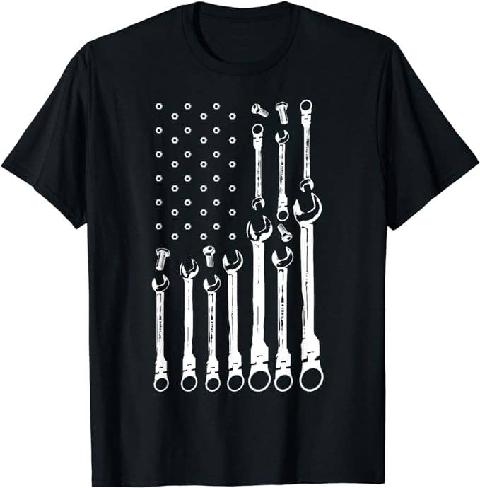 American Flag With Tools Graphic Tee